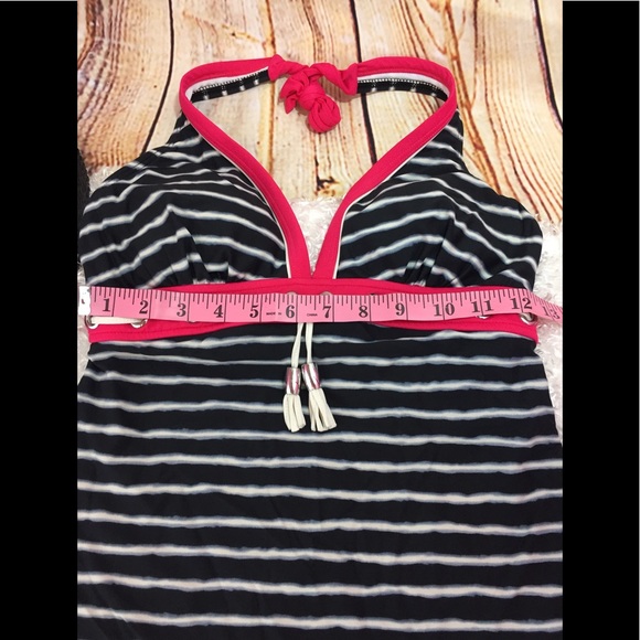 ECO SWIM Tassel Tankini Striped Halter - Picture 4 of 7